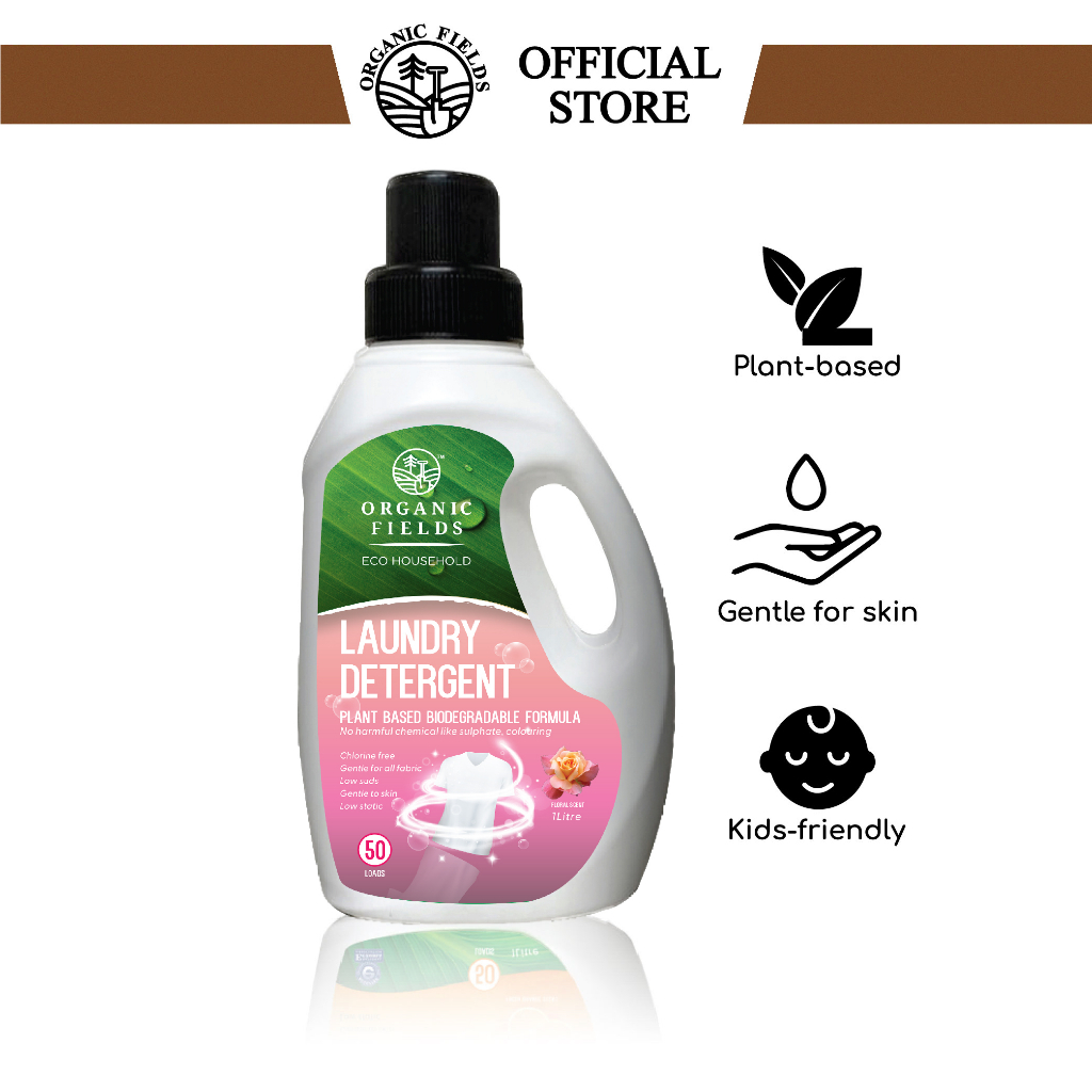 ORGANIC FIELDS Eco Laundry Detergent Floral Scent (1L) Plantbased