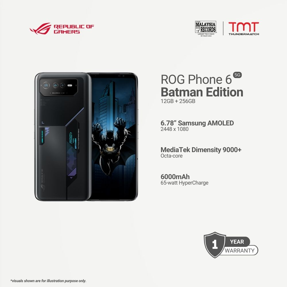 ASUS ROG Phone 6 BATMAN EDITION 5G Gaming Smartphone (12GB RAM + 256GB ...