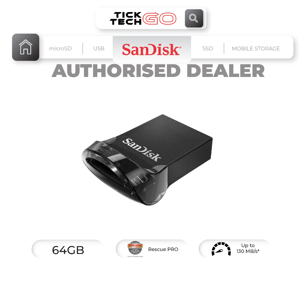Micro Usb Drive 256gb SanDisk Ultra Fit CZ430 16GB/32GB/64GB USB