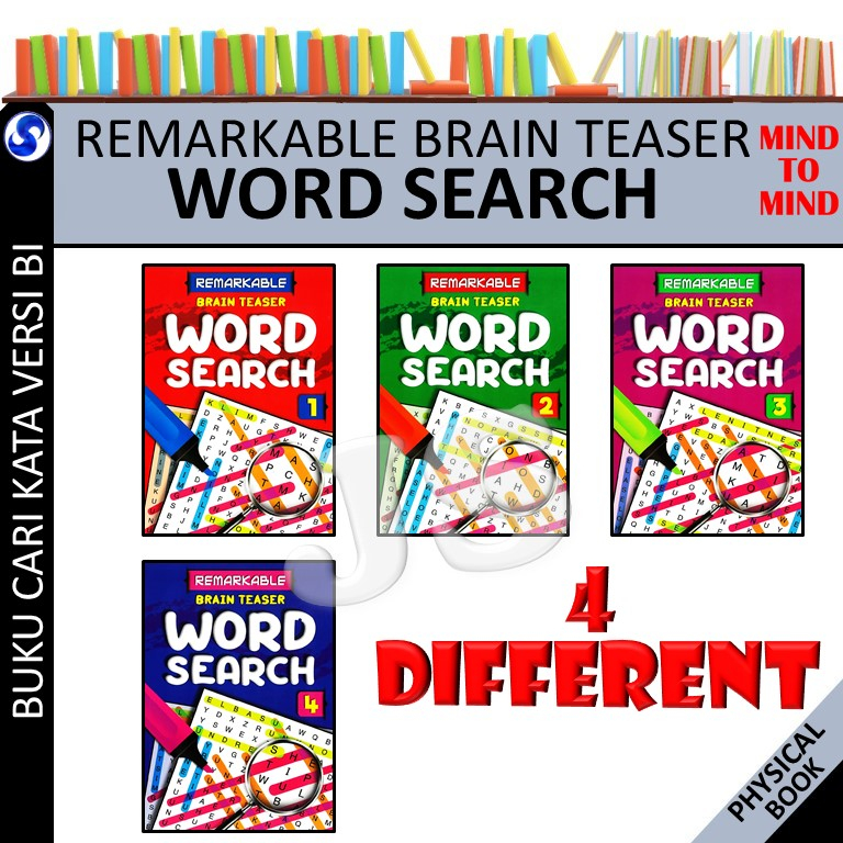 REMARKABLE BRAIN TEASER WORD SEARCH BOOK 1-4 - BUKU CARI KATA VERSI ...