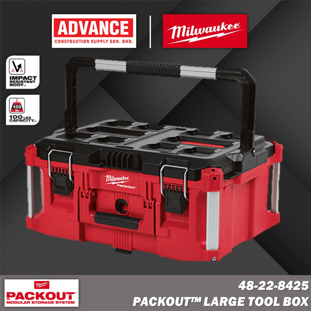 Milwaukee 48-22-8425 Packout Large Tool Box | Shopee Malaysia