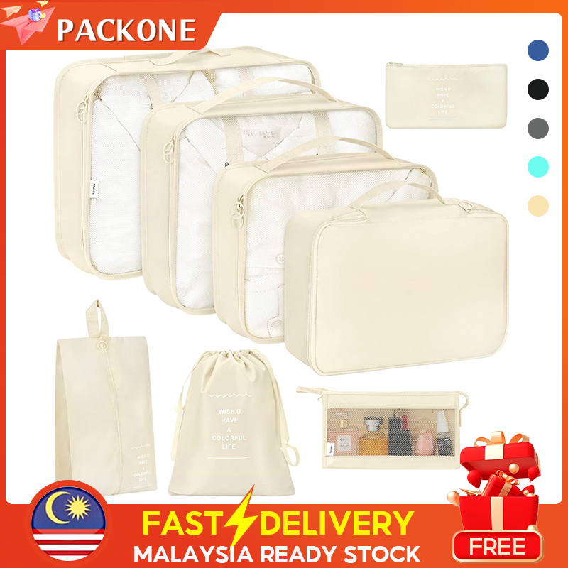 Packone 8/10pcs Travel Organizer Bag Set Waterproof Luggage Packing