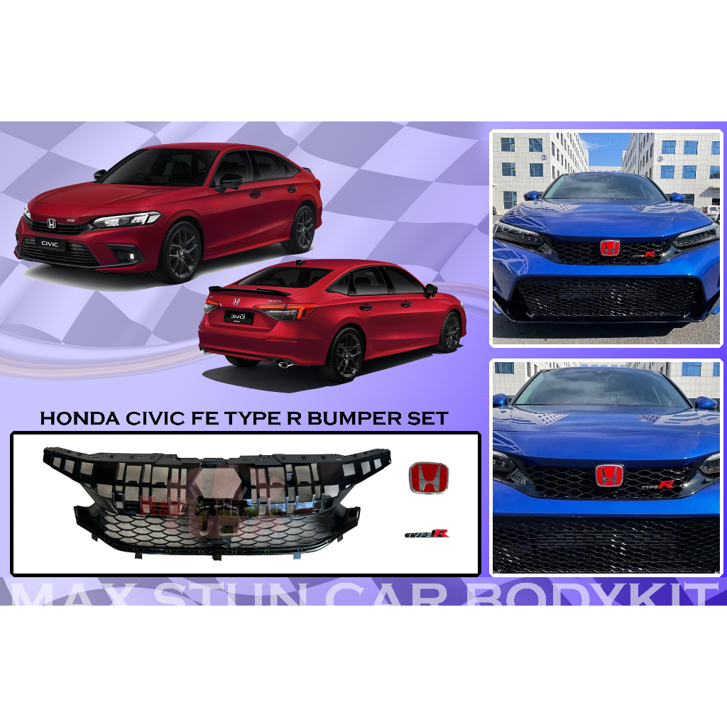 HONDA CIVIC FE 2022 11th GEN TYPE R FRONT GRILLE (TYPE-R) FRONT GRILL ...