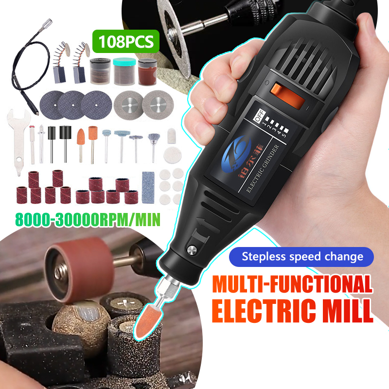 109PCS Mini Grinder Drill Dremel Die Electric Engraving Polisher