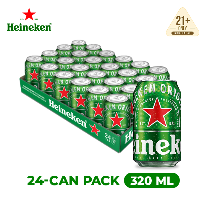 Heineken Premium Pilsner Lager Beer Can 5.0 Alcohol (24 x 320ml