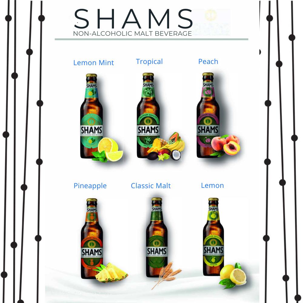 Shams NonAlcoholic Malt drink 12 pack / Beverage HALAL Carbonated