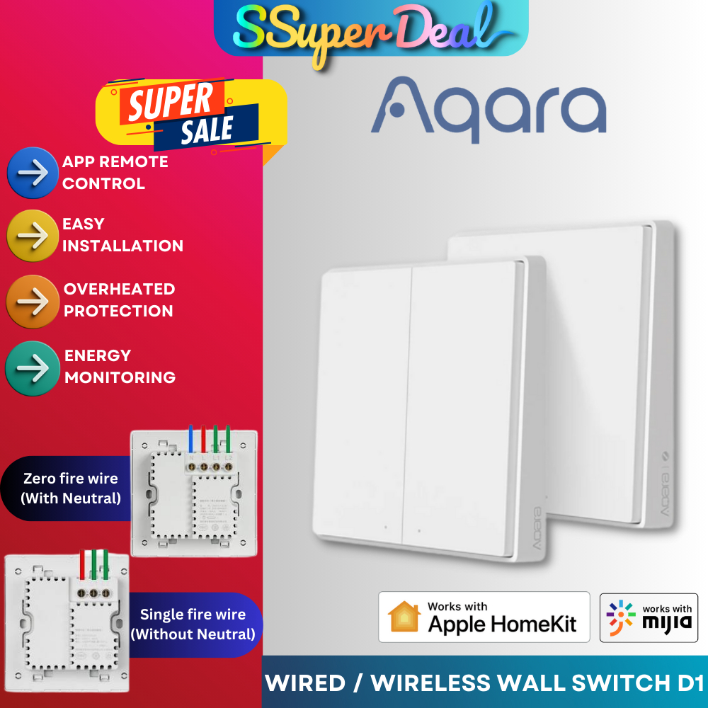 Aqara Wireless Remote Switch D1 (No Wiring Required | Customizable ...