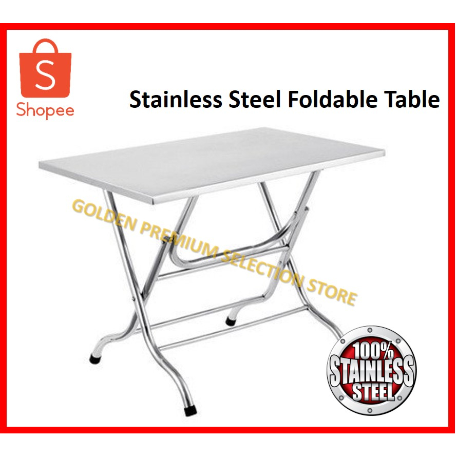 Stainless Steel Foldable Table / Dining Table / Outdoor Table / Meja ...