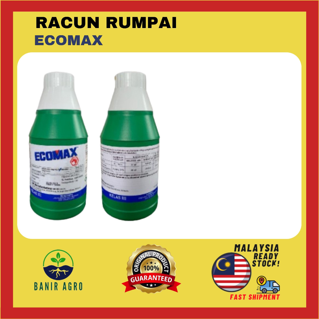 Ecomax Glyphosate 41% (1 Liter) Racun Rumput Rumpai Dan Lalang Organik ...