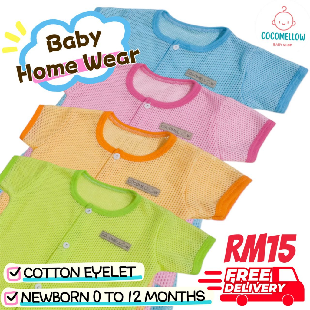 [CocoMellow] Newborn Baby Clothing Eyelet Set | Baju Baby Newborn ...