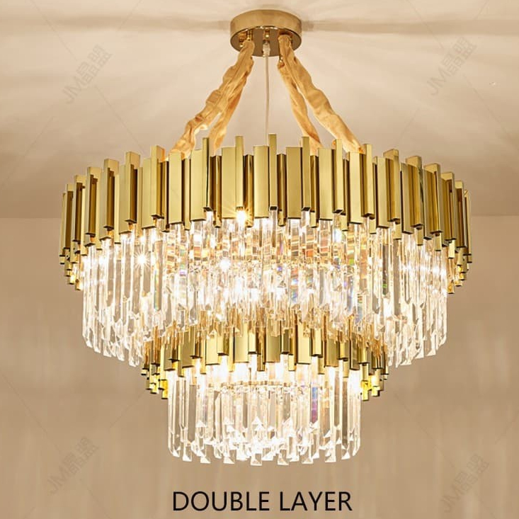 Luxury Crystal Chandelier Lampu Hiasan Siling LED Kristal Chandelier