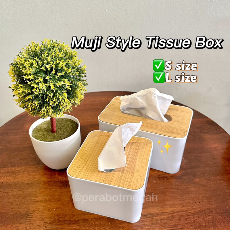 Home Tissue Box Muji Style Kotak tisu 木质纸巾盒 READY STOCK Shopee