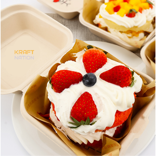 [Premium] 50pcs Pulp Burger Box / Pancake Box / Tart Box / Kuih Muih