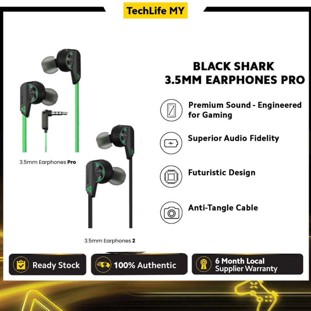Black Shark 3.5mm Earphones 2 / Earphones Pro Low Latency for Gaming