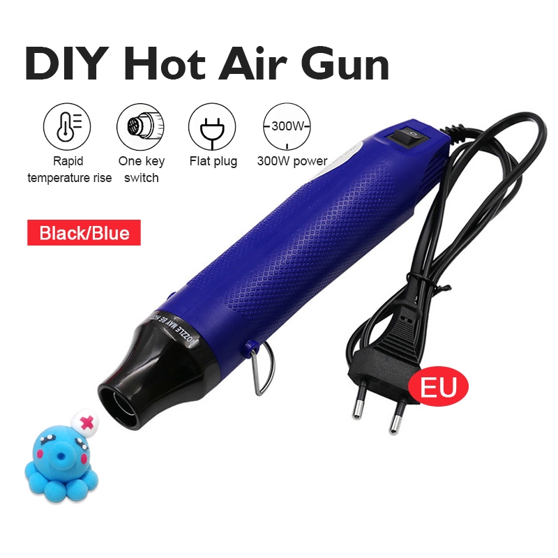 Hand Held Hot Air Gun with Switch (Black) - EU Plug