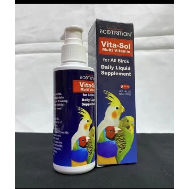 Ecotrition Vita Sol Multivitamins For Birds ( Vitamin Burung/Supplement