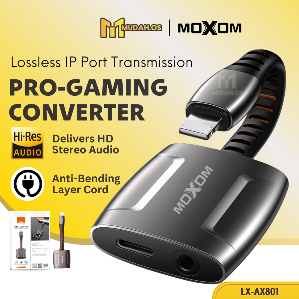 MOXOM Audio Converter Earphone Adapter For Phone Calls MDAX801 Audio ...