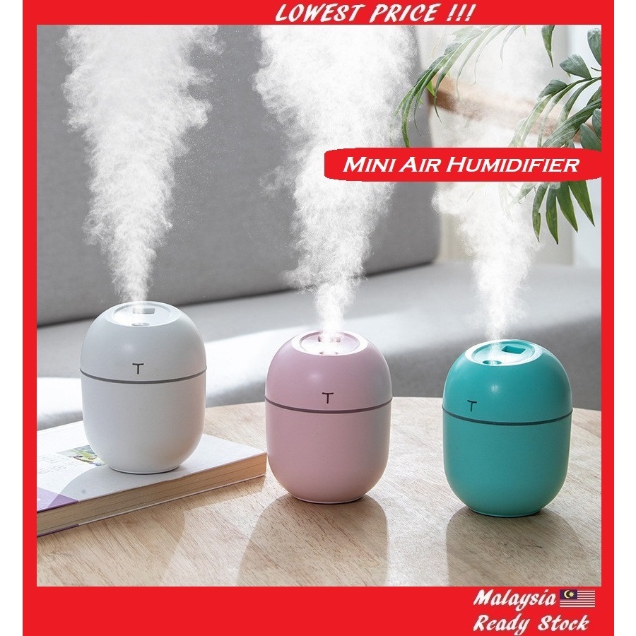 Mini Air Humidifier Portable Usb Diffuser With Led Light 220ml Egg 