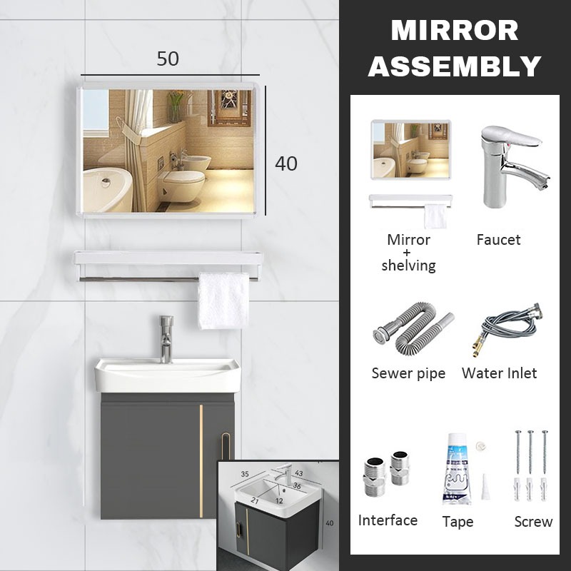 🔥HOT🔥40/50/60/70/80cm Aluminum Bathroom Cabinets Set Storage Mirror box ...