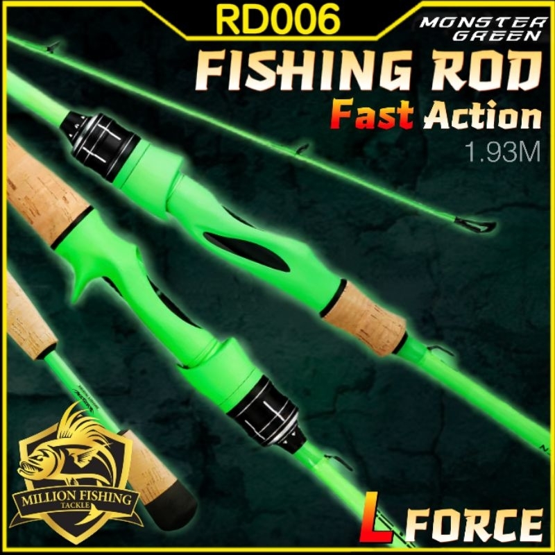 RD006 MONSTER GREEN】JORAN Pancing BC/Spinning L Power Fast Action High  Carbon Fibre BC/Spinning Fishing Rod