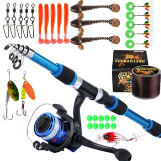 Shipping From Malaysia 1.8m Fishing Rod and Reel Set Telescopic