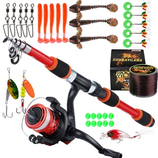 Telescopic Fishing Pole Reel Combo, 2PCS 5.9FT Collapsible Rods