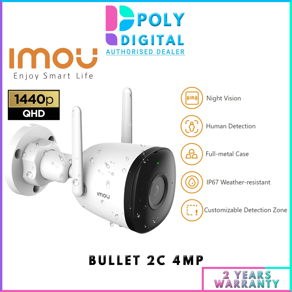 IMOU Bullet 2C 4MP 1440p Wifi CCTV IP Security Camera Night Vision ...