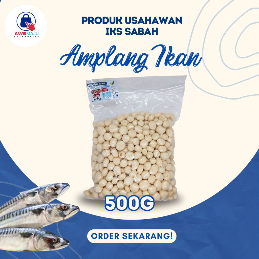 Keropok Amplang Ikan Original Sabah Tawau 500g Produk Usahawan Iks