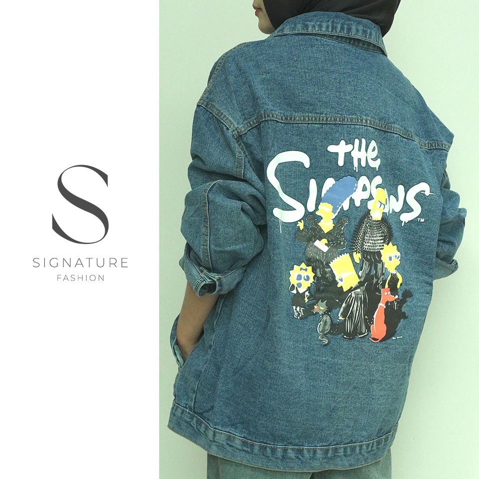 Graphic Jeans Jacket - THE SIMPSONS | Shopee Malaysia