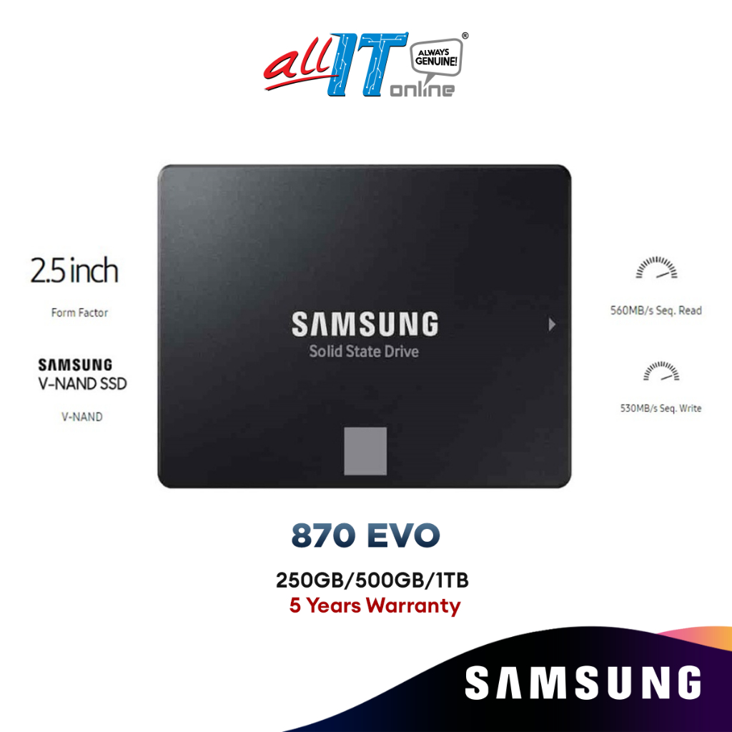  SAMSUNG SSD 870 EVO, 500 GB, Form Factor 2.5