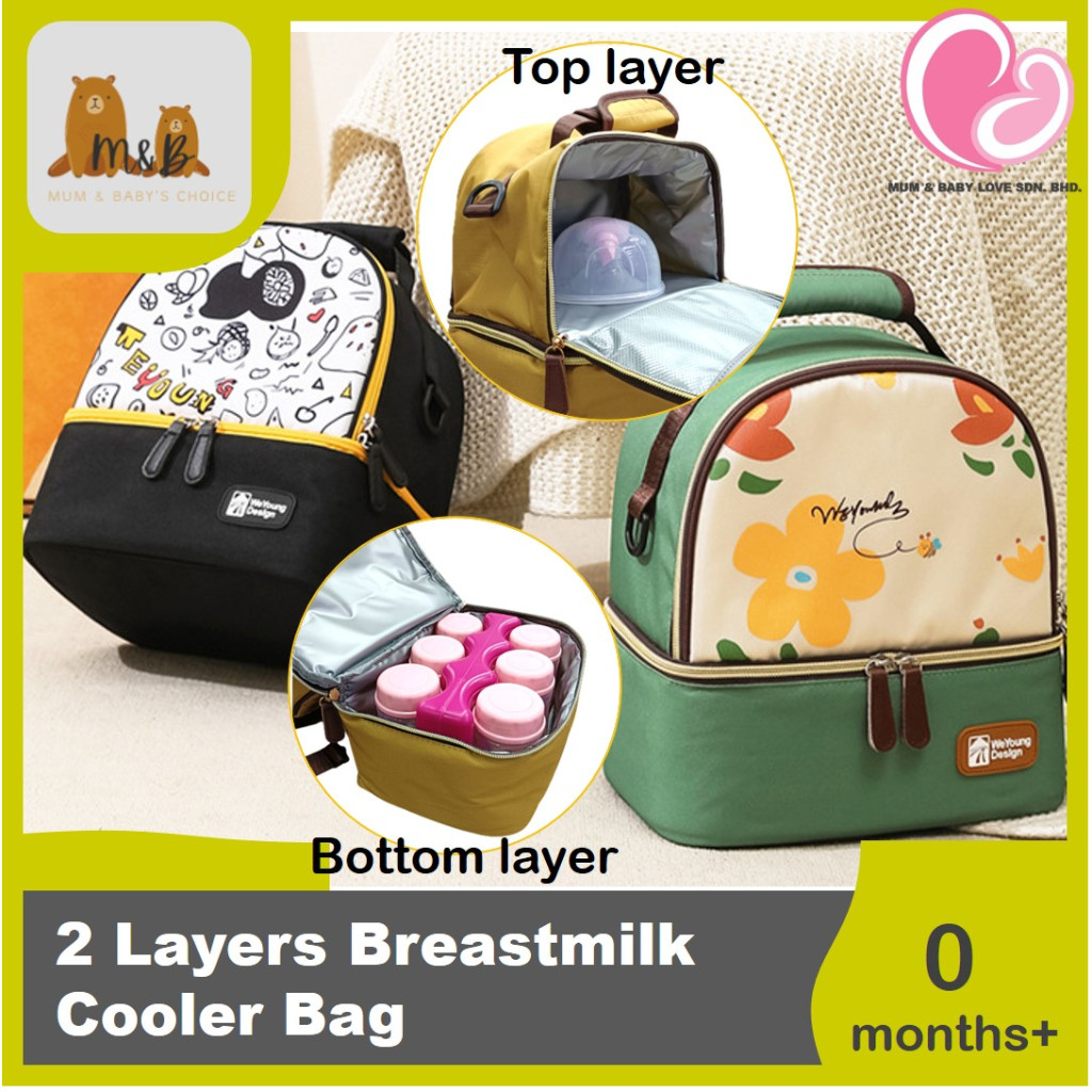 Portable Breast Milk Cooler - 24 Hour Cooling, Stainless Steel Liner, Holds 2 Bottles, BPA-Free For Travel