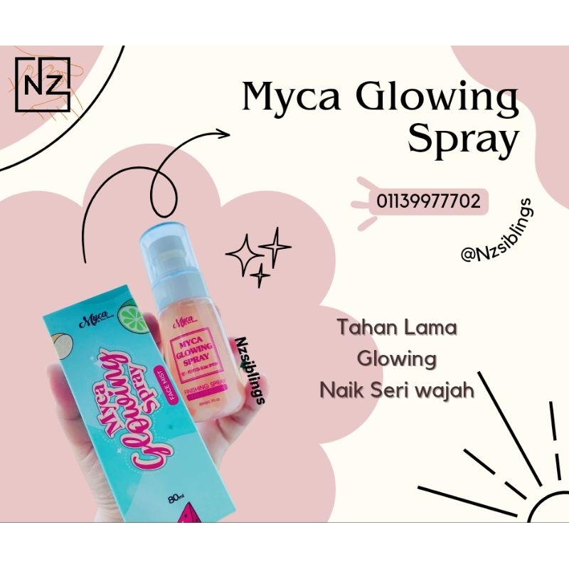 MYCA Glowing Spray Make Up Tahan Lama Face Mist Setting Spray