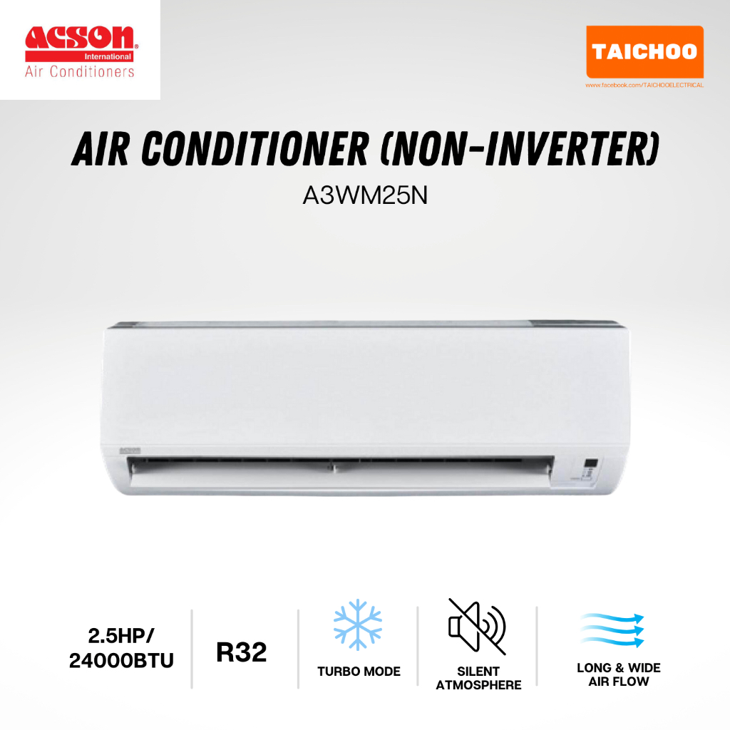 Acson Wall Mounted Air Conditioner Non-Inverter (2.5HP/24000BTU ...