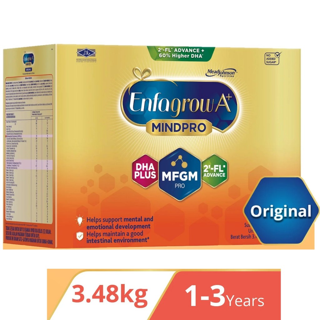 Enfagrow A+ Mindpro 2FL Step 3, (Asli) Original,( 6 x 580g) 3.48Kg ...