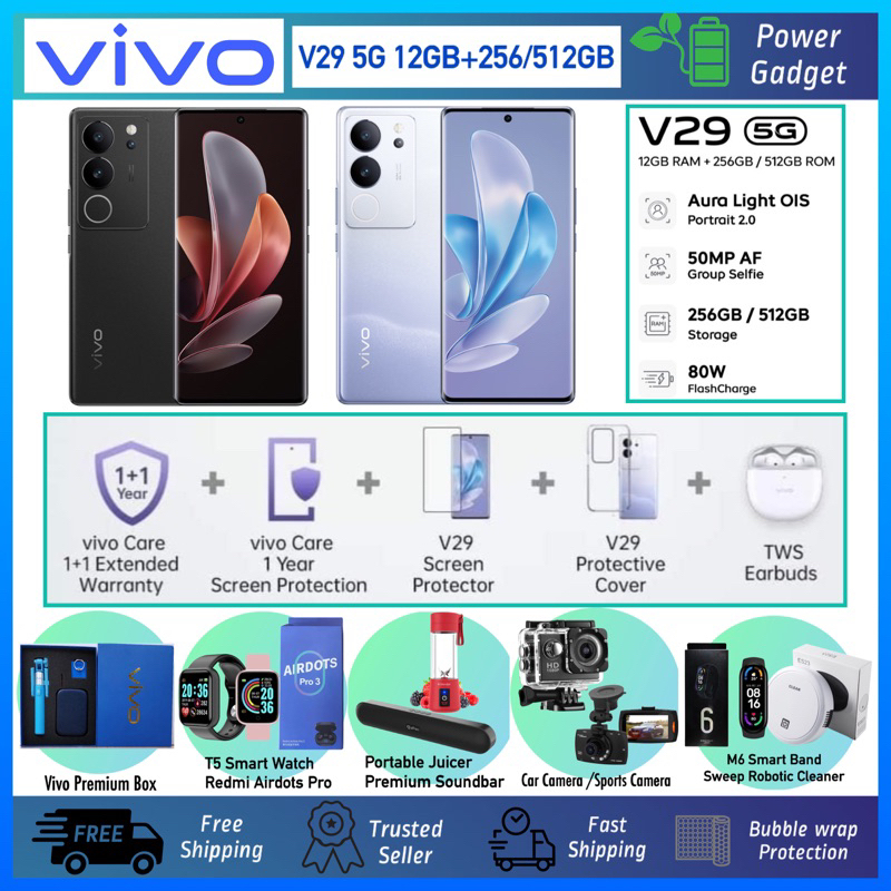 (Unlocked)VIVO V29 5G 12GB+512GB BLACK Dual SIM Octa Core Android Cell Phone