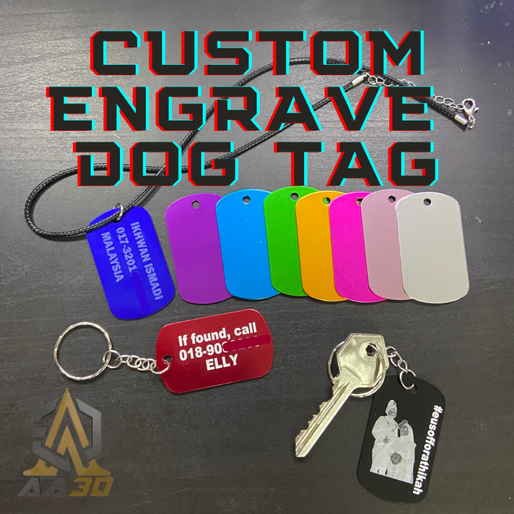[CUSTOM] Engrave military dog tag necklace *Multiple color available ...