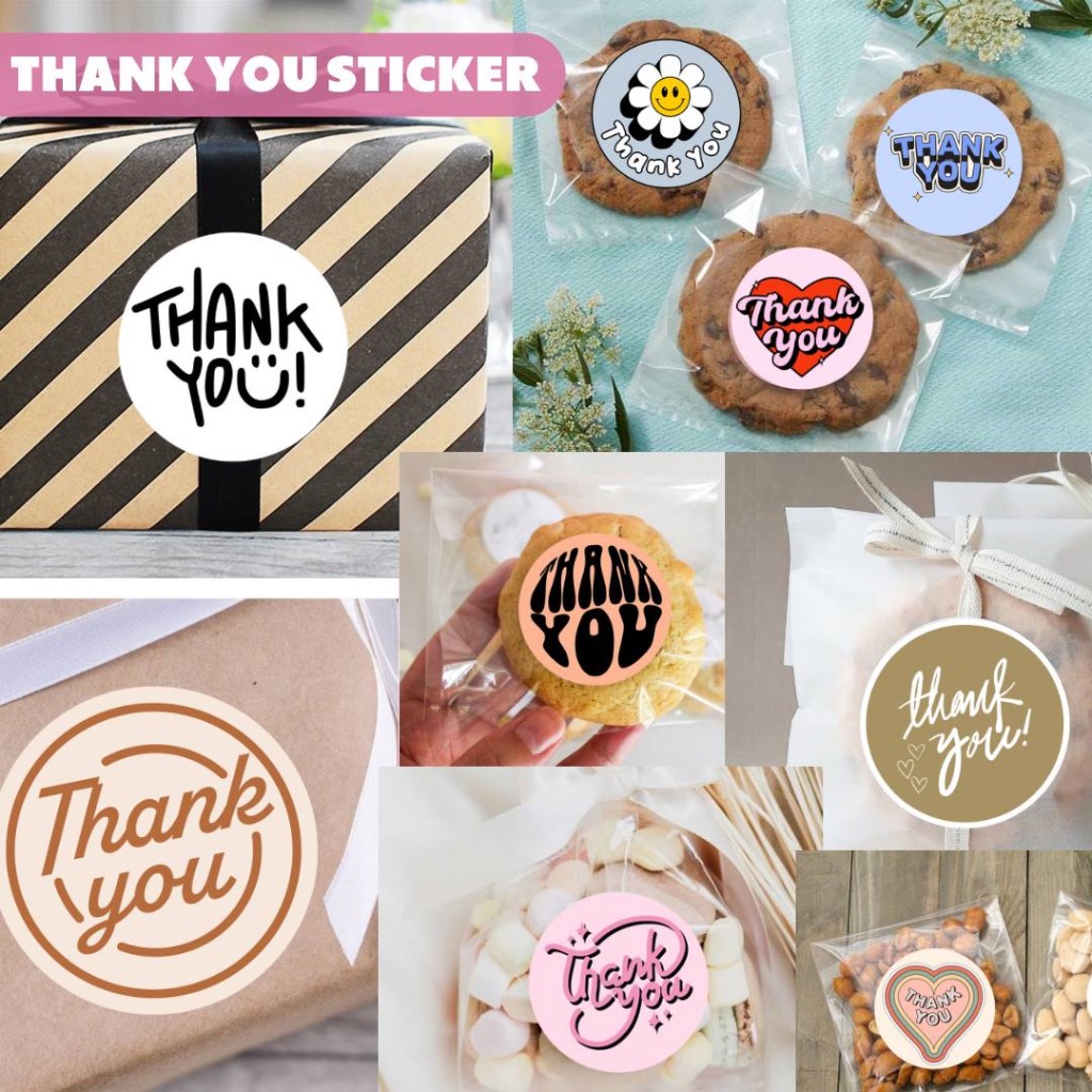 100pcs Thankyou Sticker | Thankyou Label | Stiker Terima Kasih ...