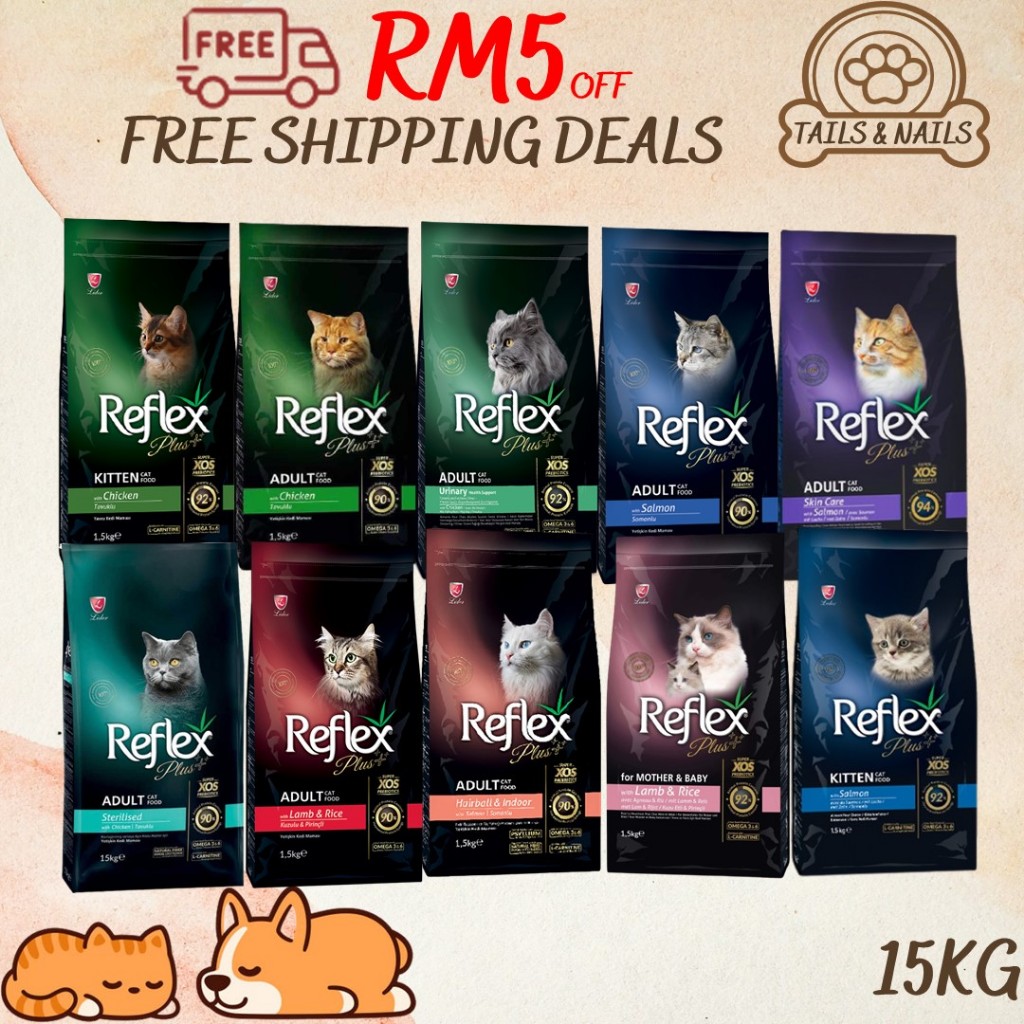 [Diskaun shipping RM5] Reflex Plus Cat Food 15KG ( Reflex / Reflex