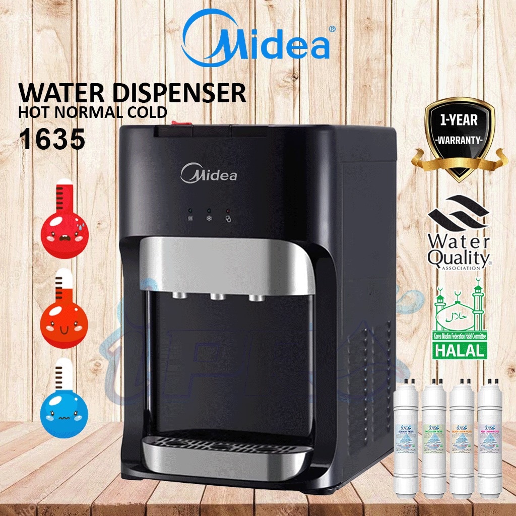 Midea Mild Alkaline Water Dispenser Penapis Air 3 Suhu Hot Normal Cold Model 1635 Or1630 With4 3953