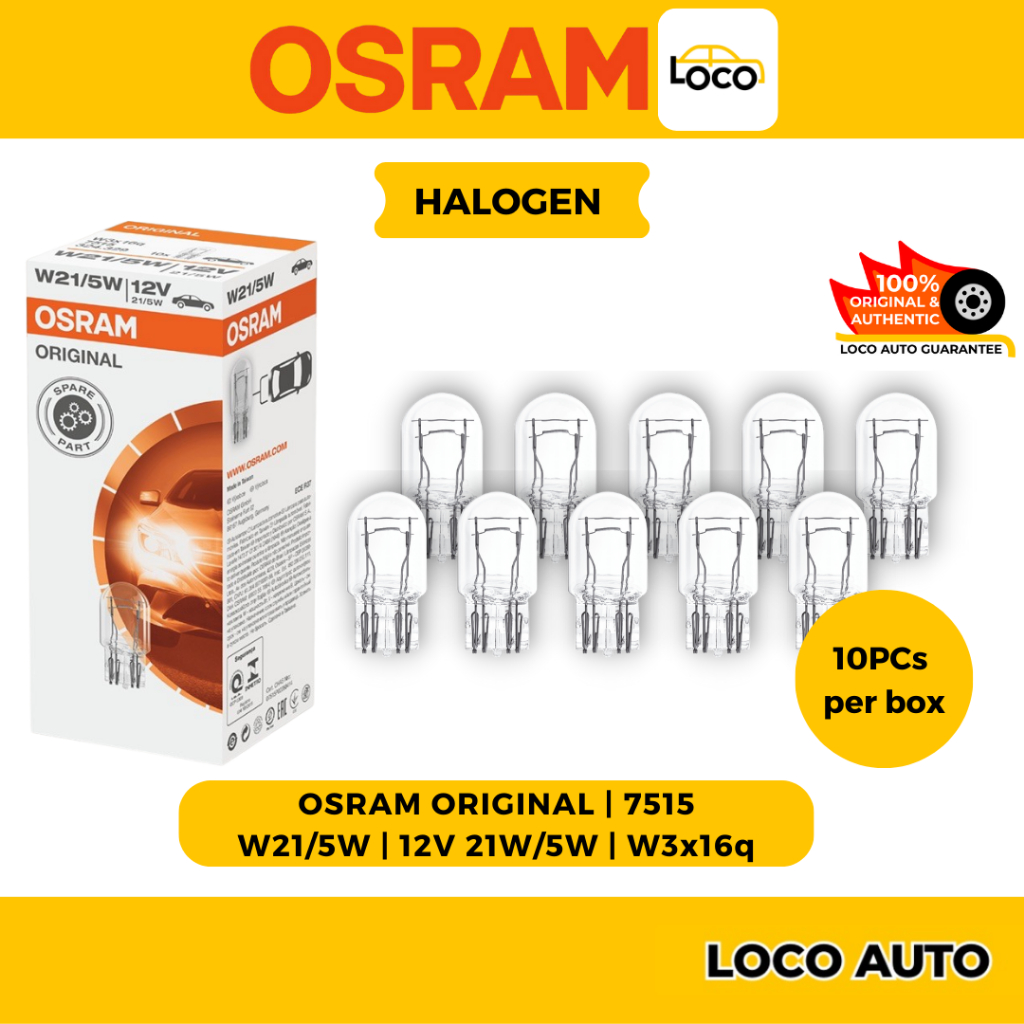 OSRAM Original 7515 | Halogen Bulb | W21/5 12V W3x16q| 100% Original ...