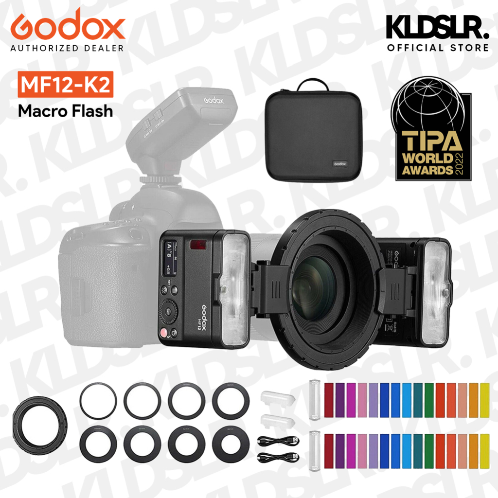 Godox MF12 / MF12K2 Macro Flash 2 Light Kit 100 Original Godox