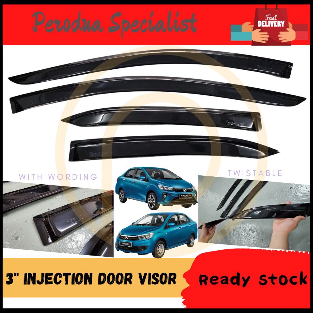 Perodua Bezza 2016-2023 3 Inch Injection Door Visor Window Wind ...