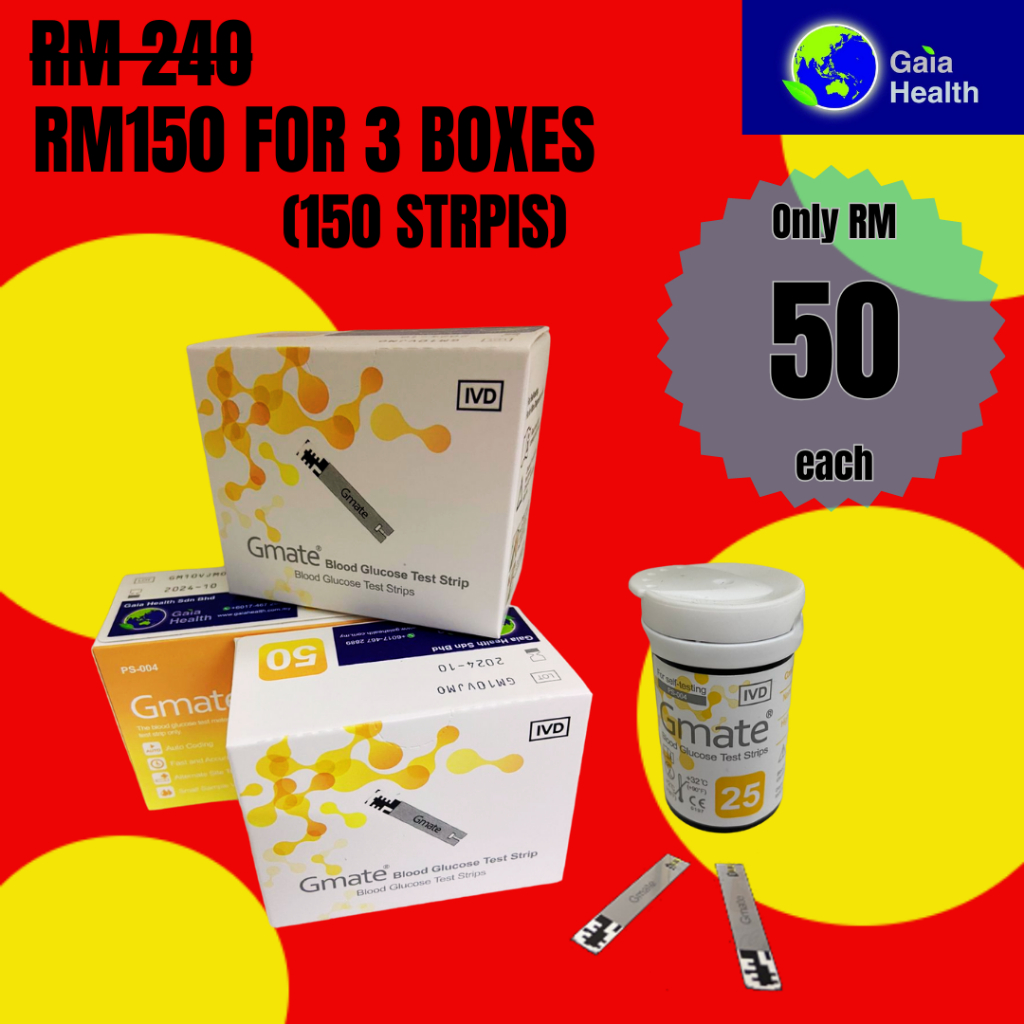 [READY STOCK] Gmate Blood Glucose Test Strips (Expiry Oct 2024) MId