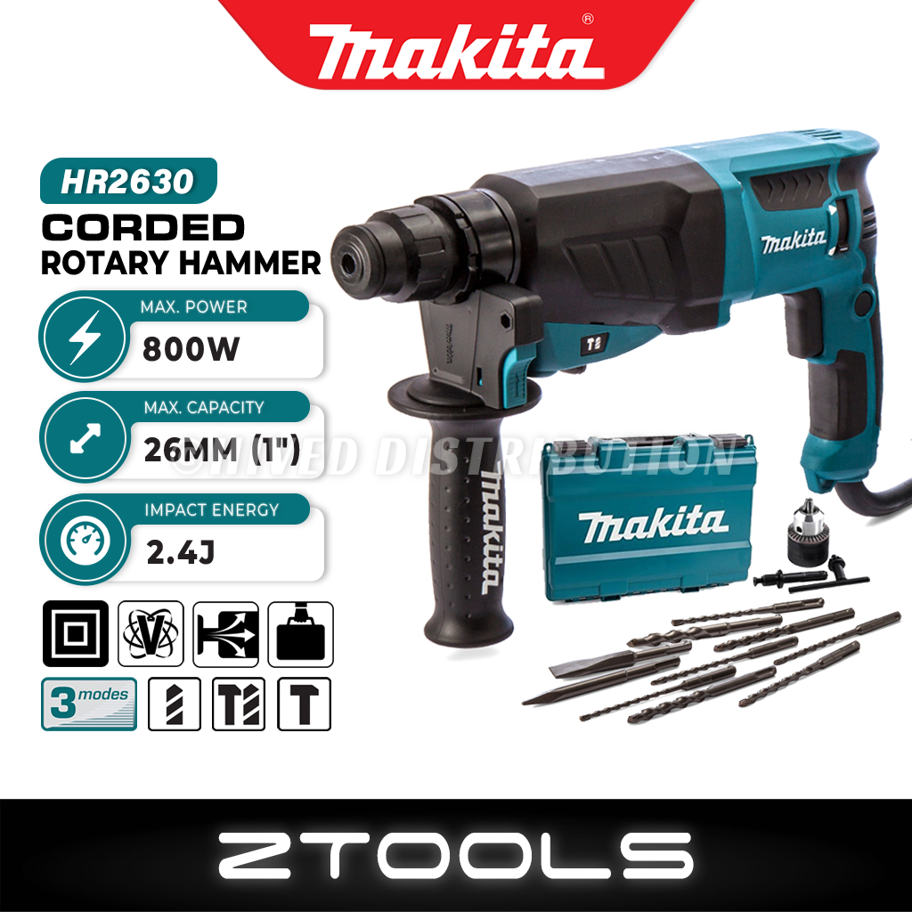 MAKITA HR2630 Rotary Hammer Drill 800W (3Mode) SDSPlus Concrete