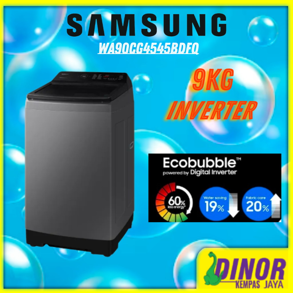 Samsung WA90CG4545BDFQ 9KG Top Load Washer Inverter Mesin Cuci Washing ...