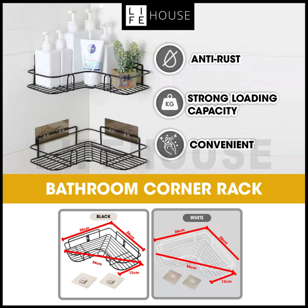 Bathroom Corner Rack Rak Bilik Air Bathroom Rack No Drilling Wall