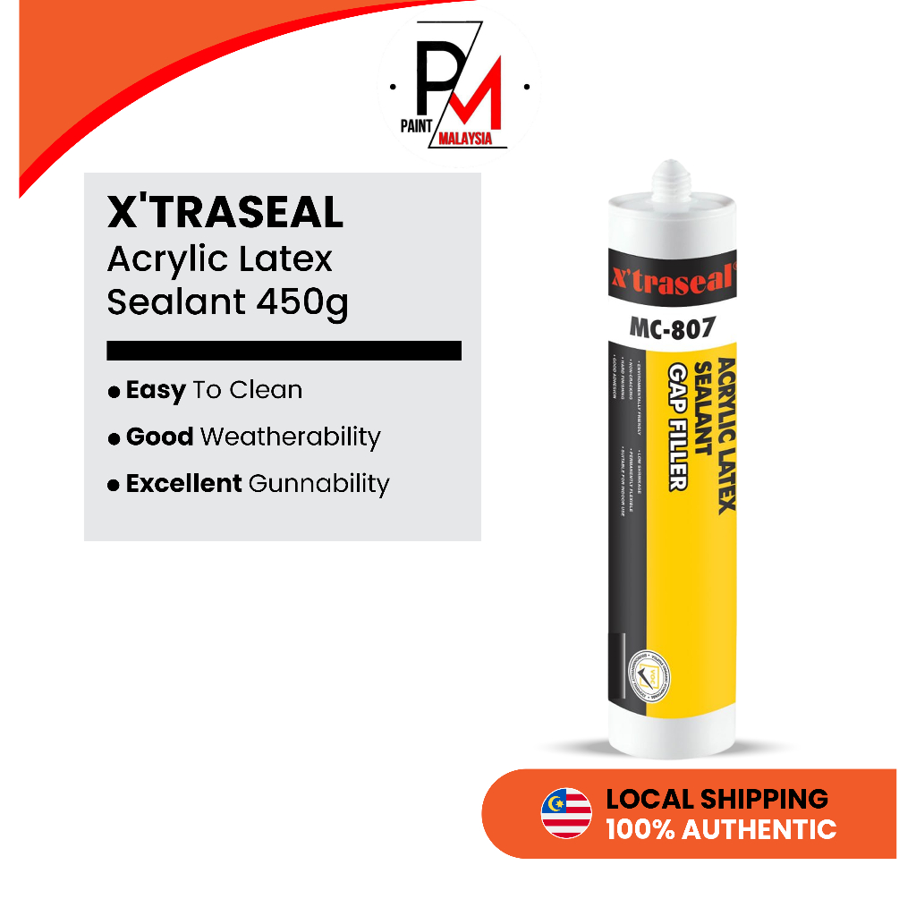 Xtraseal Acrylic Latex Sealant Gap Filler MC807 450g Silicon Sealant Gap Silicone Sealant White