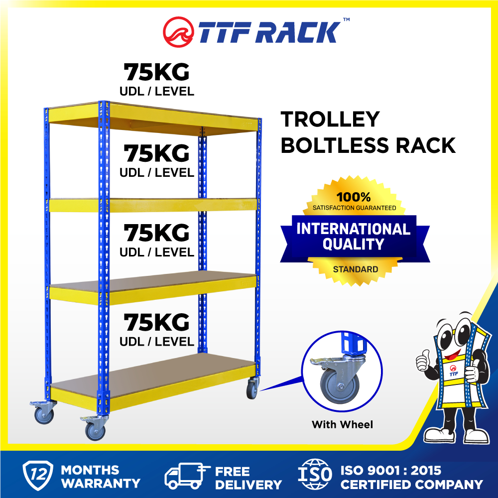 TTF Rack™ TROLLEY Boltless Rack with wheel (H)152cm (D)3161cm (L)91