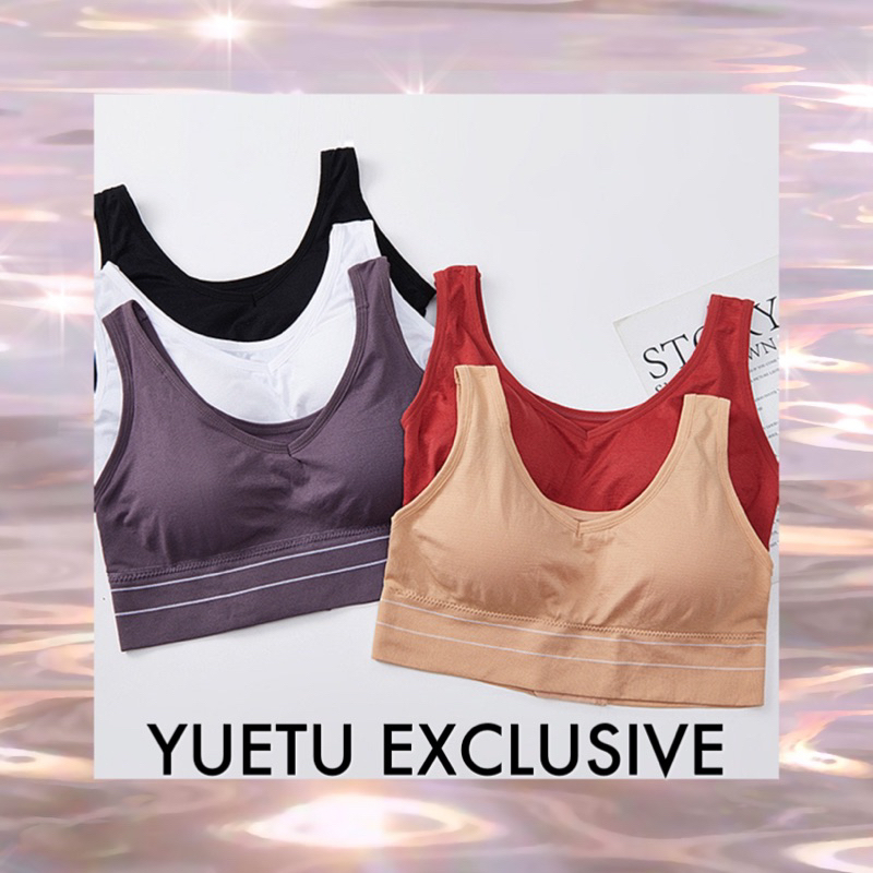 READY STOCK] BIG SALE ! Yuetu Exclusive Women Cotton Comfortable Hook Back  Beauty Back Sport Bra