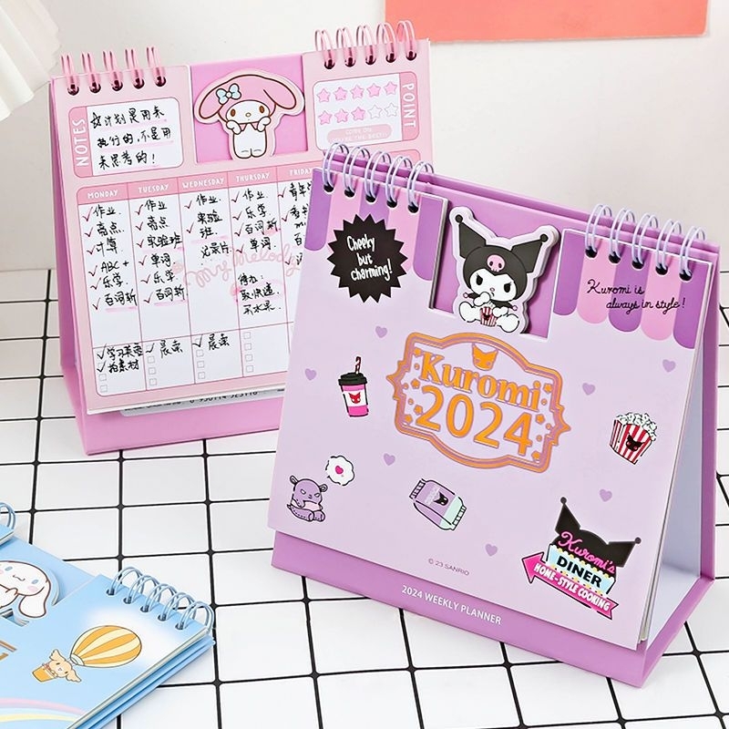 easy wearhouse 2024Year Table Calendar Desktop Flip Calendar Sanrio ...